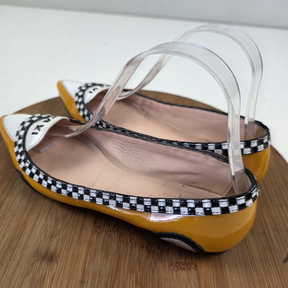 Kate Spade Yellow and White Taxi Flats - Picture 8 of 14